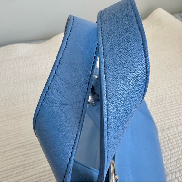 Coach Vintage Waverly Tote 4133 Blue Periwinkle Glovetanned Leather 1997 RARE - Picture 10 of 14